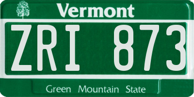 VT license plate ZRI873