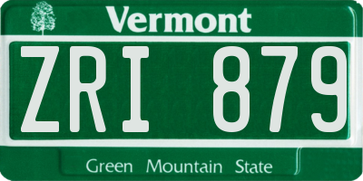 VT license plate ZRI879