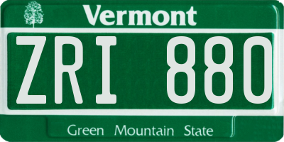 VT license plate ZRI880