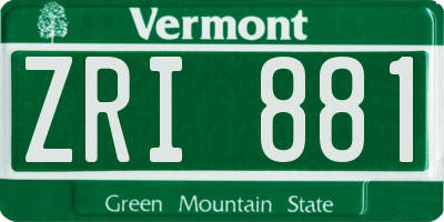VT license plate ZRI881