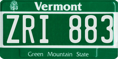 VT license plate ZRI883