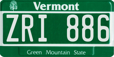 VT license plate ZRI886