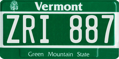 VT license plate ZRI887
