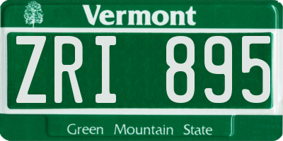 VT license plate ZRI895