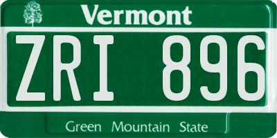 VT license plate ZRI896
