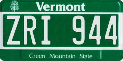 VT license plate ZRI944