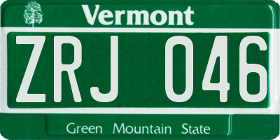 VT license plate ZRJ046