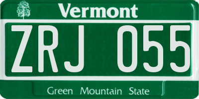 VT license plate ZRJ055