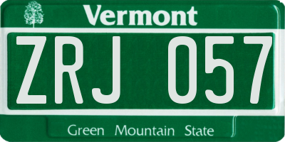 VT license plate ZRJ057