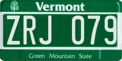 VT license plate ZRJ079