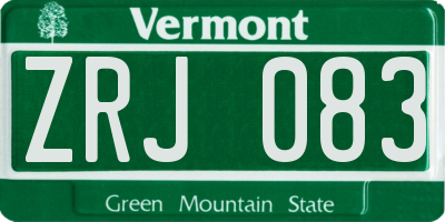 VT license plate ZRJ083