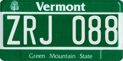 VT license plate ZRJ088