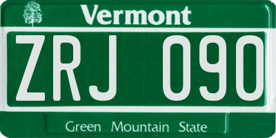 VT license plate ZRJ090