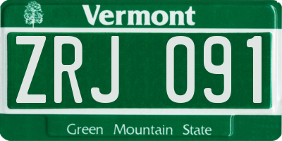 VT license plate ZRJ091