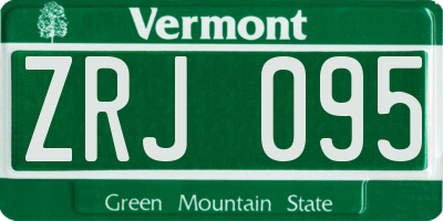 VT license plate ZRJ095