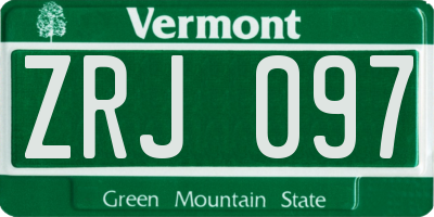 VT license plate ZRJ097