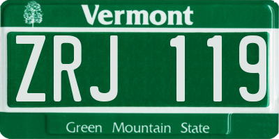 VT license plate ZRJ119