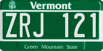 VT license plate ZRJ121