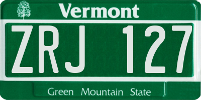 VT license plate ZRJ127