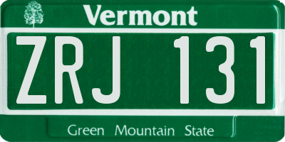 VT license plate ZRJ131