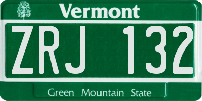 VT license plate ZRJ132
