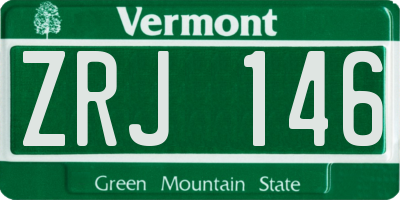 VT license plate ZRJ146