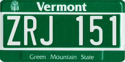 VT license plate ZRJ151