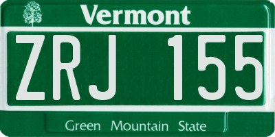 VT license plate ZRJ155