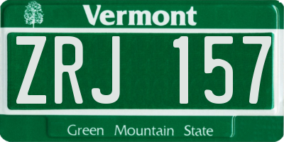 VT license plate ZRJ157