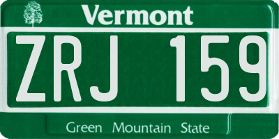 VT license plate ZRJ159