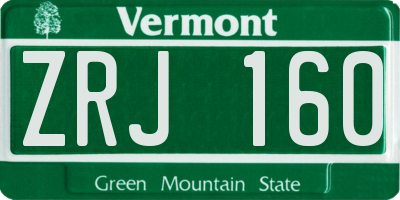VT license plate ZRJ160