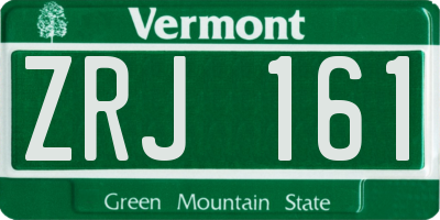 VT license plate ZRJ161