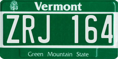 VT license plate ZRJ164