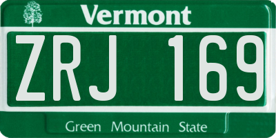 VT license plate ZRJ169