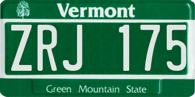 VT license plate ZRJ175