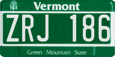 VT license plate ZRJ186