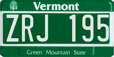 VT license plate ZRJ195