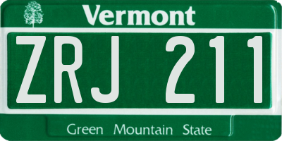 VT license plate ZRJ211