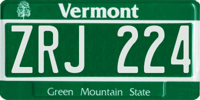 VT license plate ZRJ224