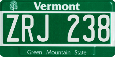 VT license plate ZRJ238