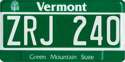 VT license plate ZRJ240