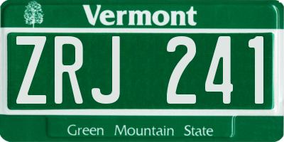 VT license plate ZRJ241