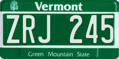 VT license plate ZRJ245