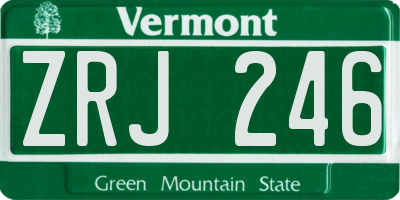 VT license plate ZRJ246