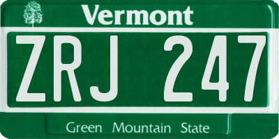 VT license plate ZRJ247
