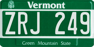 VT license plate ZRJ249