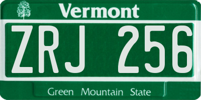 VT license plate ZRJ256