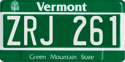 VT license plate ZRJ261