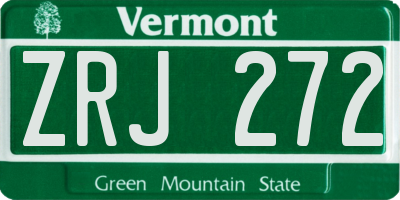 VT license plate ZRJ272