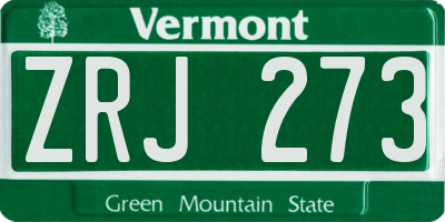 VT license plate ZRJ273